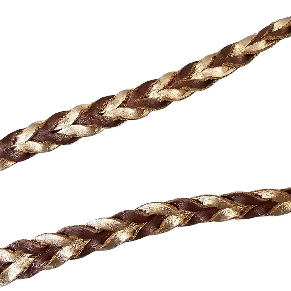 Fossil Women's Brown Gold Skinny Braided Belt
